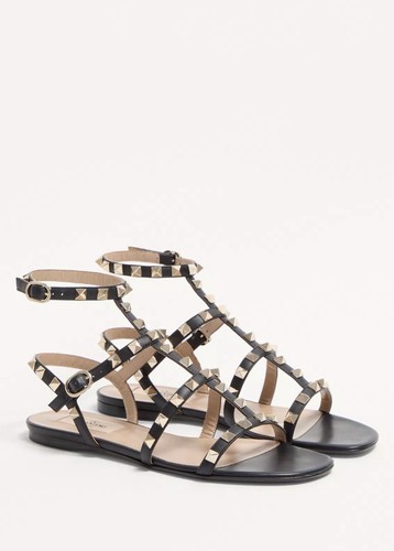 Rockstud flat calfskin sandles - flat,