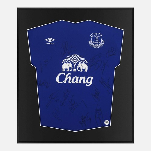 Framed everton signed shirt - framed,