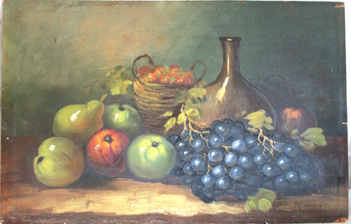 Antique still life wine - antique,