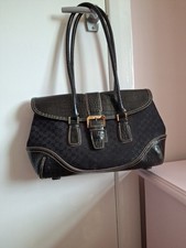 Liz Claiborne Classic Bag Saddle Bag Black Croc Embossed
