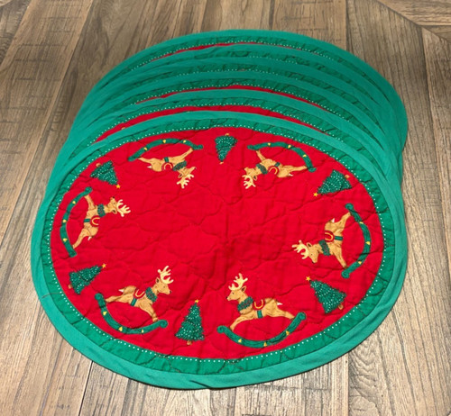 Set rocking reindeer oval - of,