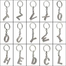 A-Z Initials Letter Alphabet Keyring Diamante Key Ring Metal Key Chain