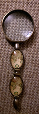 STUNNING SOLID BRASS MAGNIFYING GLASS WITH CARTOGRAPHY/WORLD MAP .BOXED GIFT