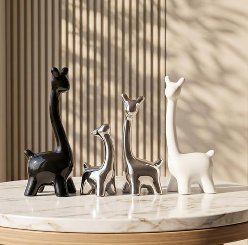 Ceramic deer family - deer, figurines