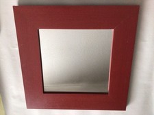 Wall Mirror Square Wall Hanging Rustic Decor Wood Frame 34 cm x 34 cm