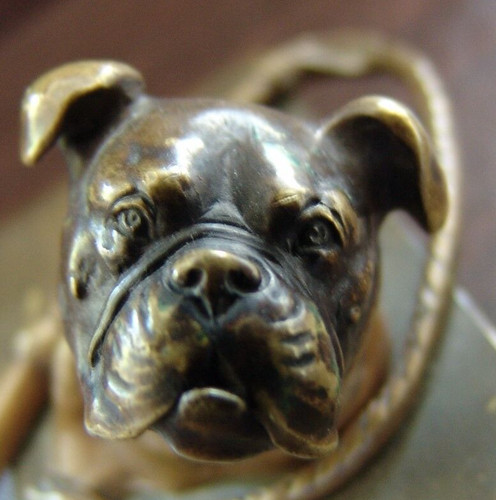 Bronze writing set bulldog - writing,