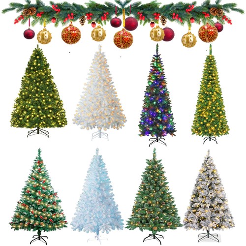 Christmas tree with lights - christmas,