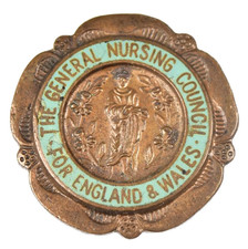 Vintage Old General Nursing Council For England & Wales 1967 Nurses Brooch Badge