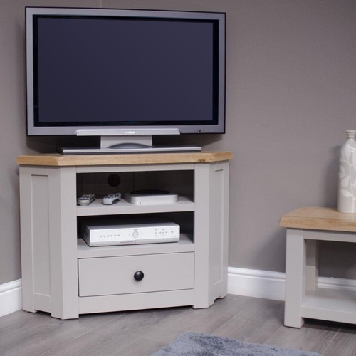 Grey painted corner television - grey,