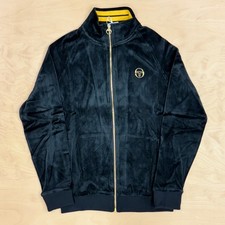 Sergio Tacchini Court  Velour Track Jacket Black Gold Dallas Comfort