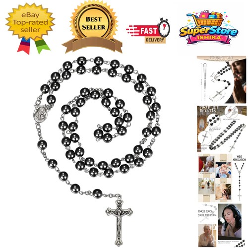 Durable black gallstone rosary - gallstone,