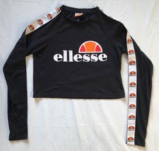 Ellesse Black Crop Top Ladies Size UK 12