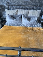 Dunelm orange Fleece med size throw