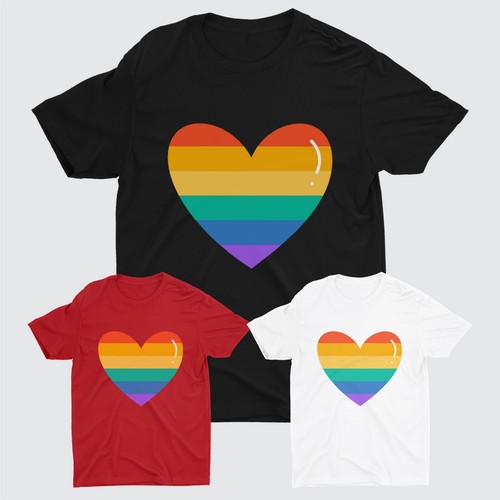 Pride heart rainbow - pride, t