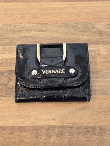 Versace black leather french - black,