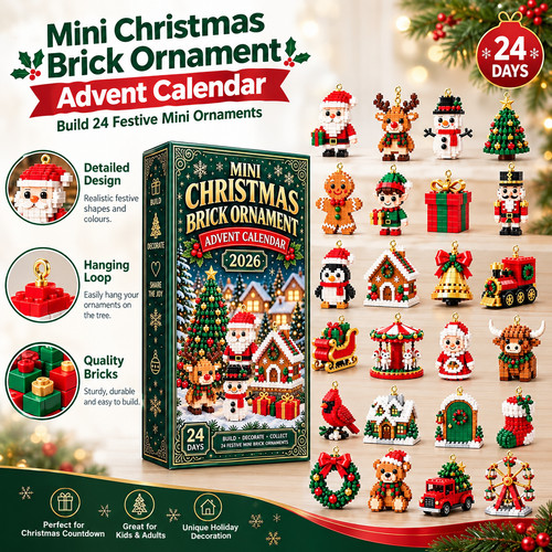 Mini christmas brick ornament - christmas,
