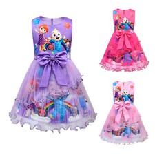 Cocomelon Rainbow Girls Bow Princess Dress Birthday Party Mesh Tutu Skirts Gift