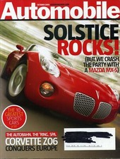 Automobile October 2005 Solstice, Corvette Z06, Aston Martin Vantage