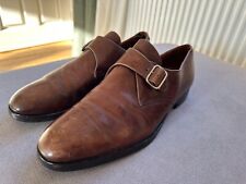 Crockett & Jones Brown Calf Leather Monk Strap Shoes Grosvenor UK 8.5 F 42.5