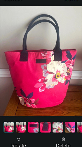 Joules pink floral canvas tote - joules,