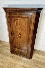 Antique Georgian Solid Oak Corner Cabinet   . Free Delivery Available