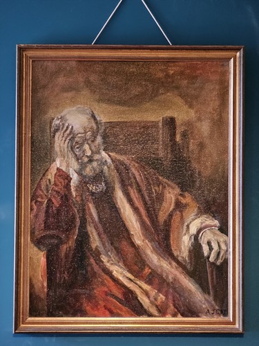 Framed signed oil - (mp13), framed,