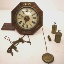 19th Century Blackforest Postman's Alarm Weight Driven Wall Clock For Repair