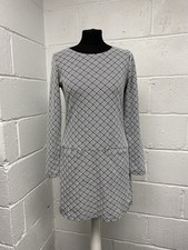Joules Black & White Geometric Print 60’s Style Dress Size 8 PT 