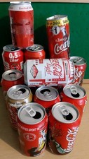 15 X Vintage Coca Cola Coke Empty Cans 1990's & Early 2000 Foreign Editions 