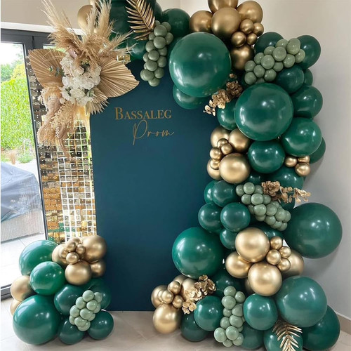 Dark green balloon arch - balloon,