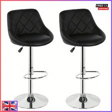 Set of 2 Counter Bar Stools, PU Leather Bar Stool, Adjustable Lift Height Swivel
