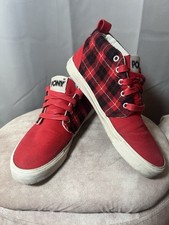 PONY Red Plaid Mid Top Sneakers Women’s US 7.5 / UK 5.5 Canvas Skate Shoes