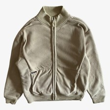 Vintage 90s Men's Schott NYC Beige Fleece Jacket Sherpa Lining Army Military Y2K