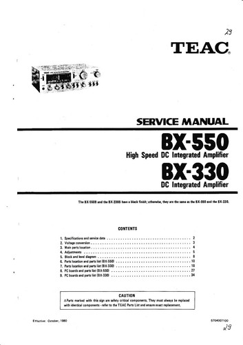 Service manual for teac - for,