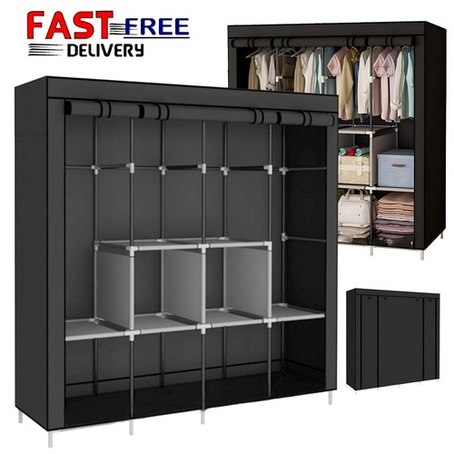 Large fabric canvas wardrobe - fabric,