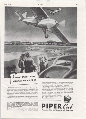 Piper cub 1944 - piper, vintage