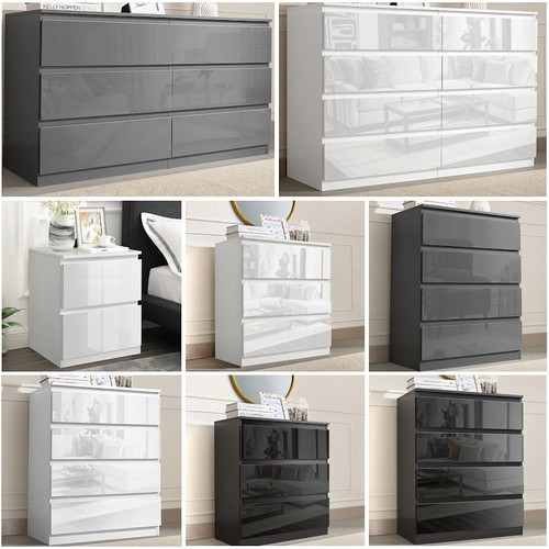 High gloss chest - high, drawers