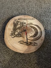 Motorbike Clock Wooden