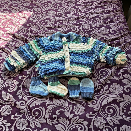 Baby knit wool matinee - wool,