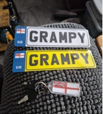 Mobility Scooter Number Plates Personalised pair 55 x 175mm & matching keyring