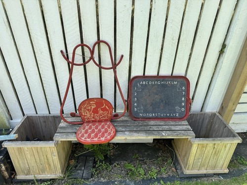 Red vintage mobo desk chair - desk,