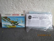 1/72    REVELL   SPITFIRE  +   AIRFIX  BRISTOL BEAUFIGHTER TF.X      see des.