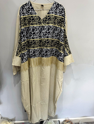 Shein beige black abaya - &,
