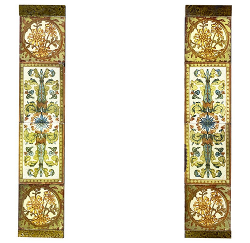 Fireplace tiles set antique - fireplace, of