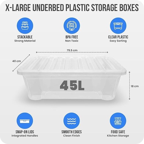Clear plastic storage box - clear,