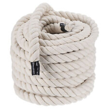 Tug of War Rope 1In*50Ft Natural Thick Cotton Rope Twisted Cotton Rope White