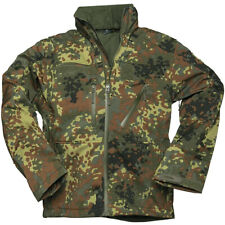 Mil-Tec Softshell Jacket SCU 14 Military Patrol Mens Hooded Coat Flecktarn Camo