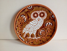 Glazed Terracotta Owl Plaque