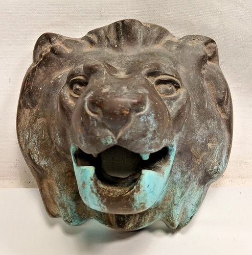Antique bronze lion - antique, head