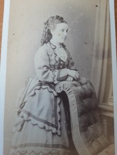 CDV Woman Decorated Bustle